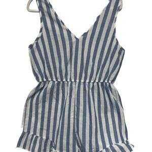 SHEIN Blue and White Striped Women’s Romper